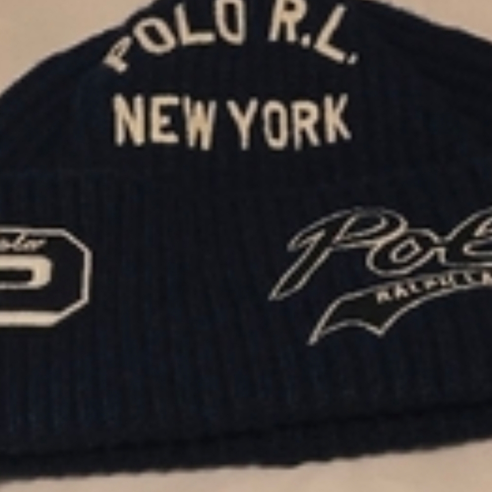 Polo R.L. New York Navy Ribbed Beanie